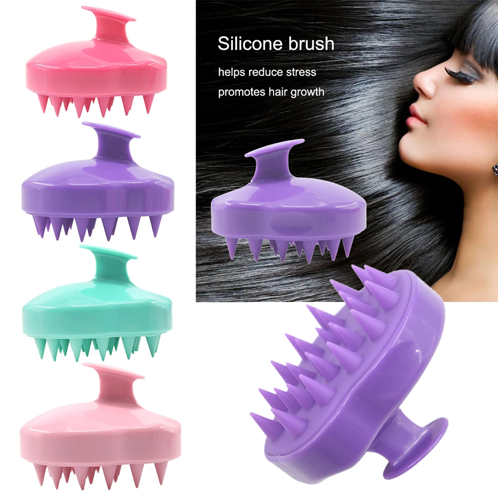 

Sdotter 5 Colors Handheld Silicone Scalp Shampoo Massage Brush Washing Shower Head Hair Comb Mini Head Meridian Massage Comb