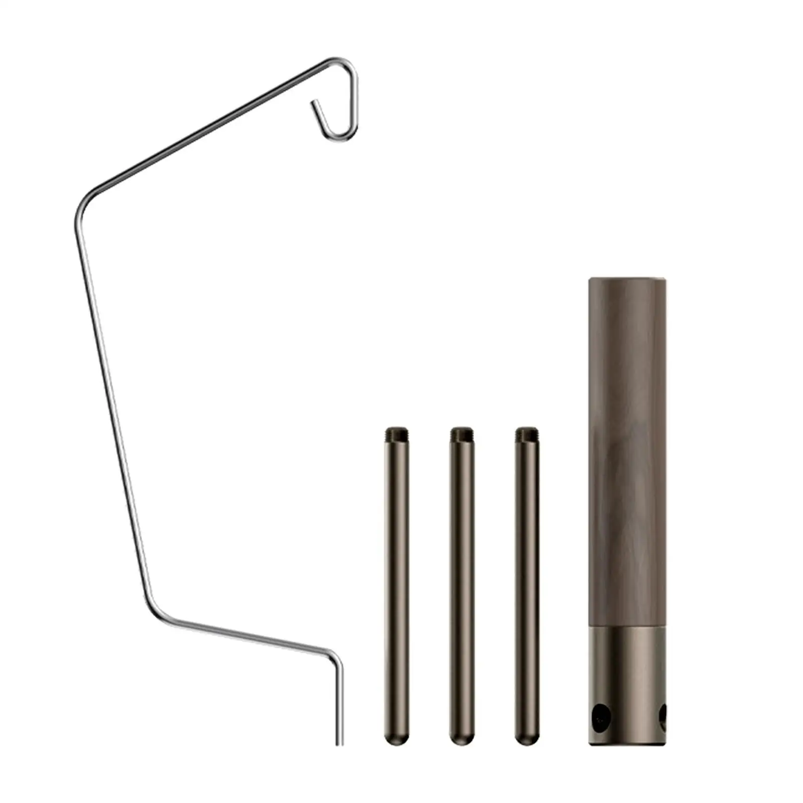 

Portable Folding Lantern Stand Stainless Steel and Wood Lamp Pole Adjustable