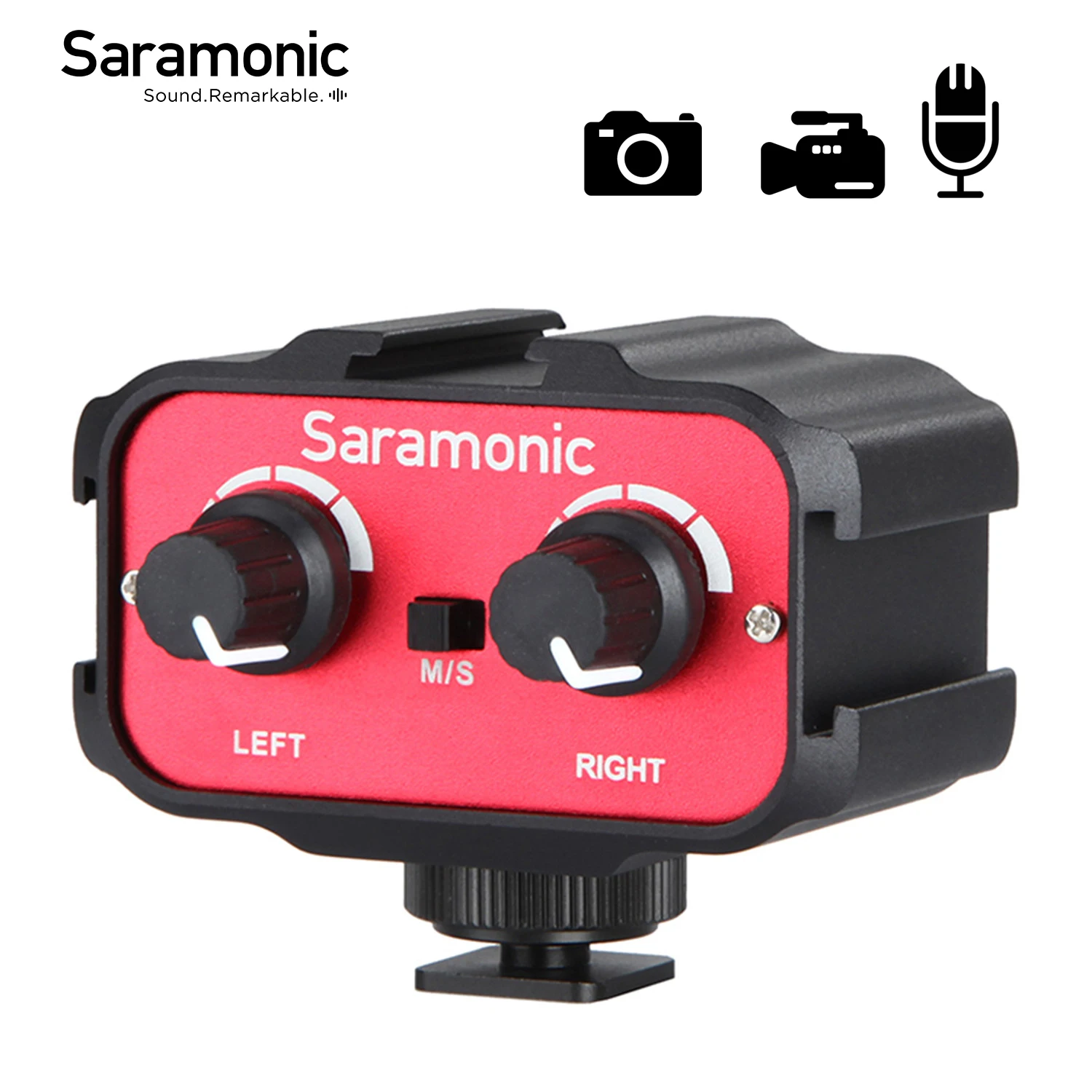 

Saramonic SR-AX100 Dual Channels Microphone Audio Mixer for Canon Nikon DSLR Camera Camcorder Microphone Amplifier Adapter