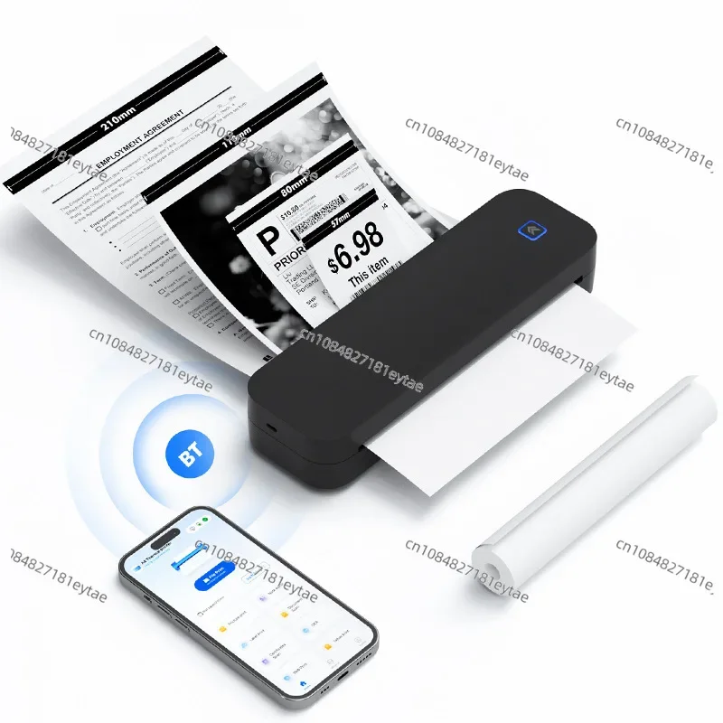 Фото Мини-термопринтер высокой четкости для мобильного телефона, Bluetooth, без чернил, офисный портативный портативный принтер для передачи татуировок A4 №3