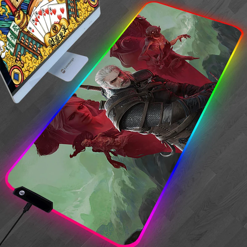 

Коврик для мыши игровой, компьютерная мышь с подсветкой, RGB подсветка, большие коврики