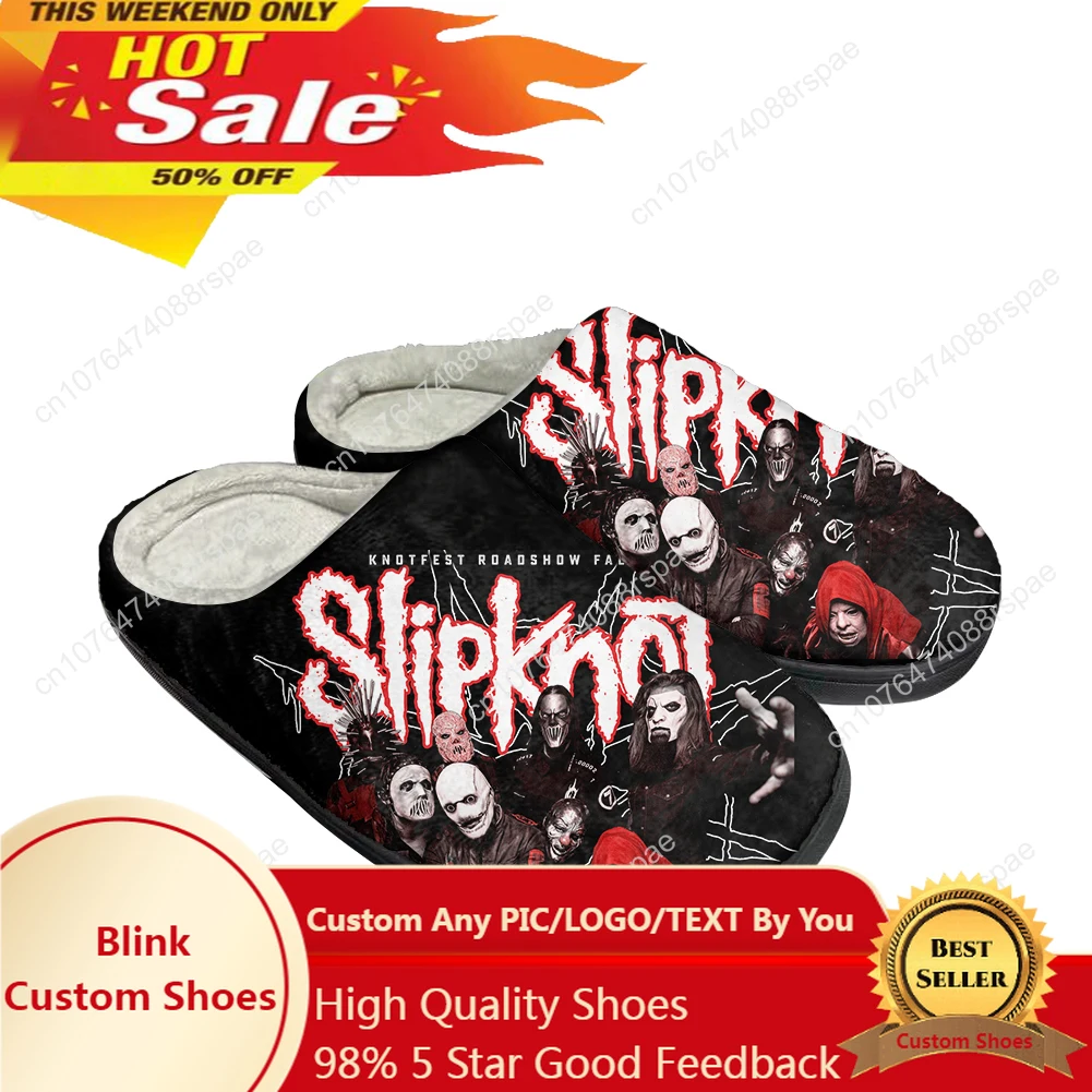 

Slipknots Heavy Mental Band Home Cotton Custom Slippers Mens Womens Plush Bedroom Casual Keep Warm Shoes Cute Thermal Slipper