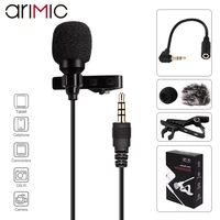 ulanzi arimic 1 5m6m clip on lavalier lapel microphone condenser mic trrs adapter cable for iphone android smartphoneipaddslr