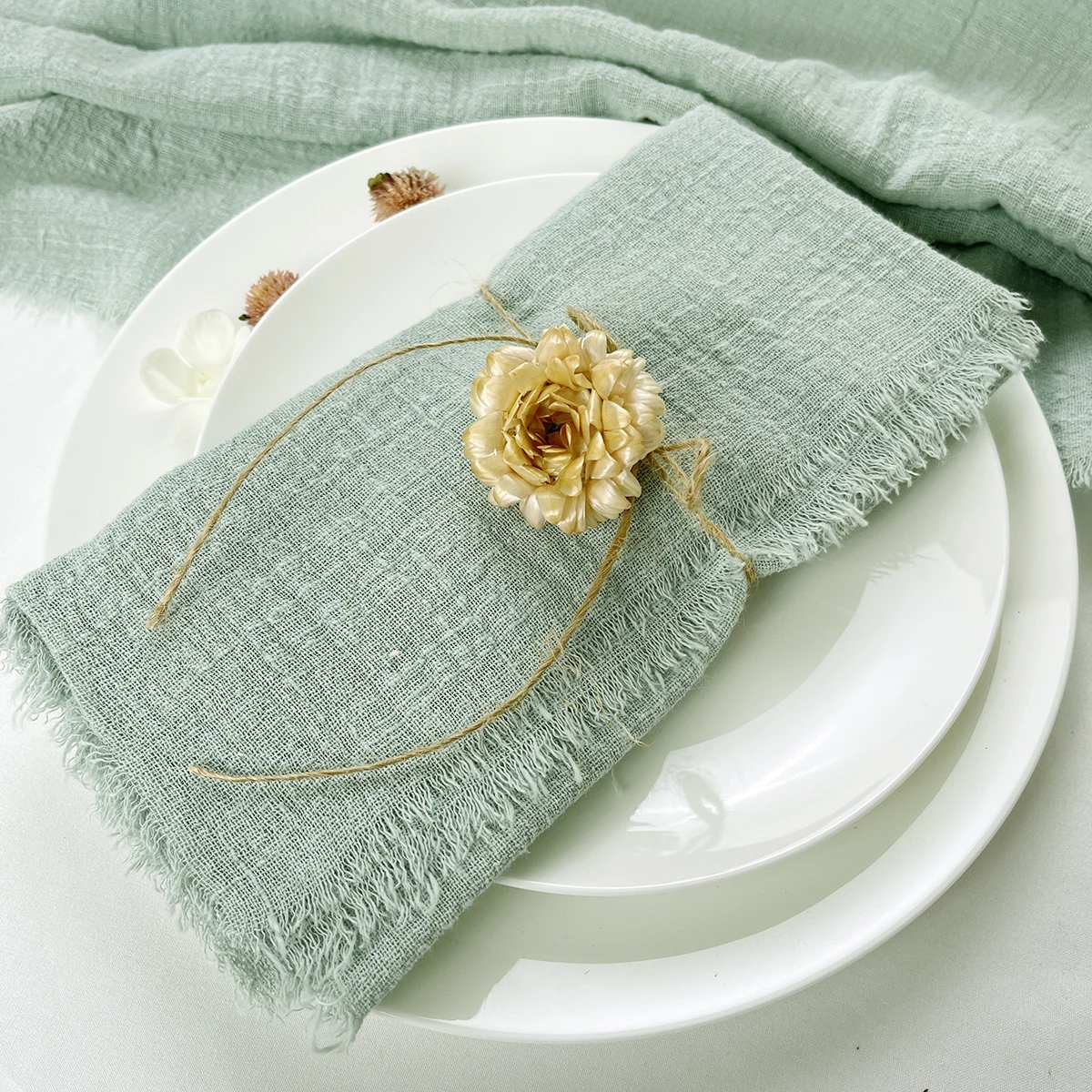 Wedding Party Table Decor Burrs Cloth Napkins