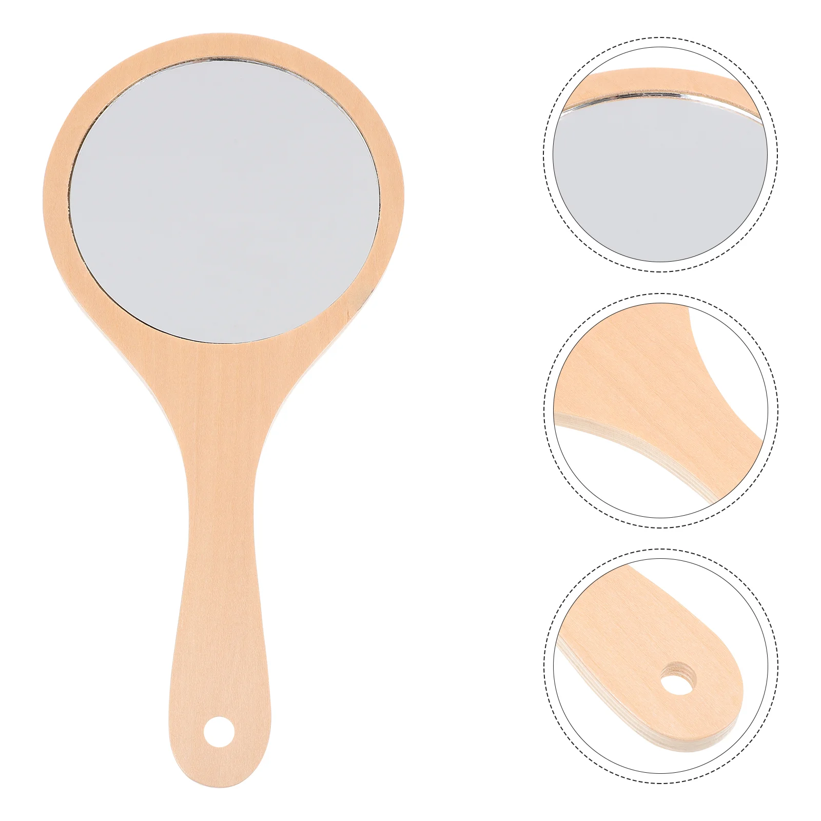 

Зеркало для макияжа рук деревянная раковина с круглой ручкой портативная Косметика маленькая дорожная мини-салонная небьющаяся Ортодонти...