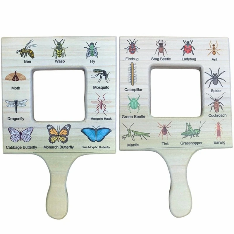 Деревянная Ручная игрушка для малышей с изображением природы Двусторонняя доска