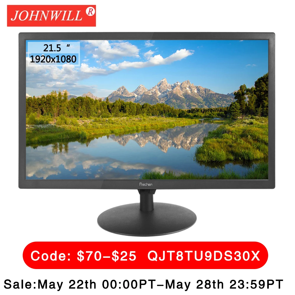 

21.5 Inch Smart TV Television 1920x1080 HD LCD Computer Monitor VGA/HDMI-compatible Port Display Screen With Remote Control