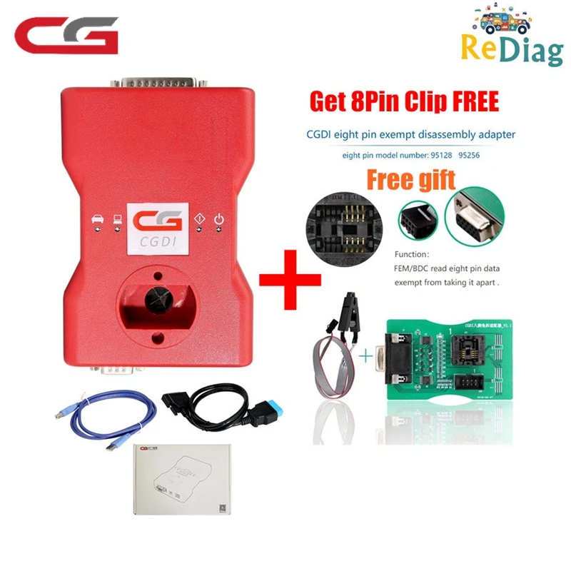 CGDI Prog для BMW Автомобильный ключ программатор + OBDOK многобрендовая испытательная платформа FEM/BDC + фотоэлемент для BMW + 8-футовый чип CGDI Prog для BMW Автомобильный ключ программатор + OBDOK многобрендовая испытательная платформа FEM/BDC + фотоэлемент для BMW + 8-футовый чип