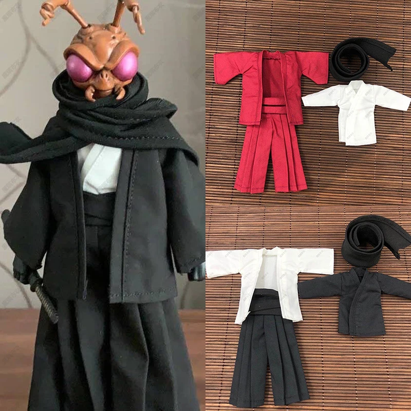 

1/12 Scale Male Clothes Set Japanese Samurai Short Robe Kimono Suit with Scarf For 6" Clown MEZCO 3ATOYS Action Figure Body