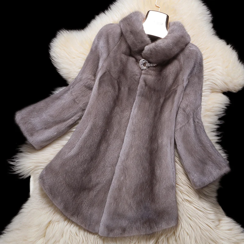 

new imported mink coat Haining female long section 2023 mink fashion Korean version of fur coat female