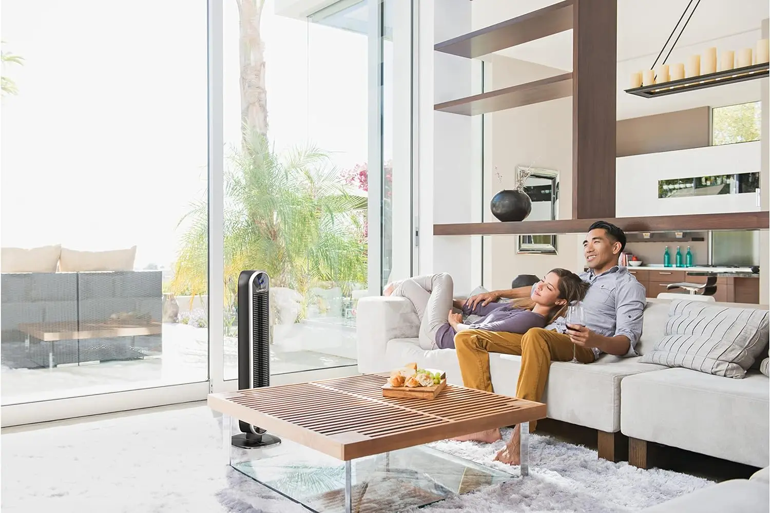 

40\u201D Smart Oscillating Fan Powered by Aria, Wi-Fi Connected, Voice Controlled, Compatible with Alexa and Google Assistant,