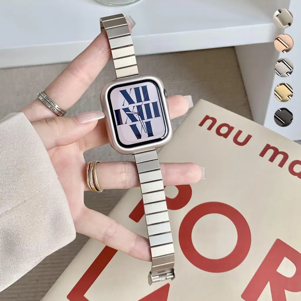 

Slim Bracelet For Apple Watch Ultra 49mm 8/7 41mm 45mm 38mm 40mm 42 44mm Luxury Women Metal Wrist Strap For iWatch 4 5 SE 6 3 2