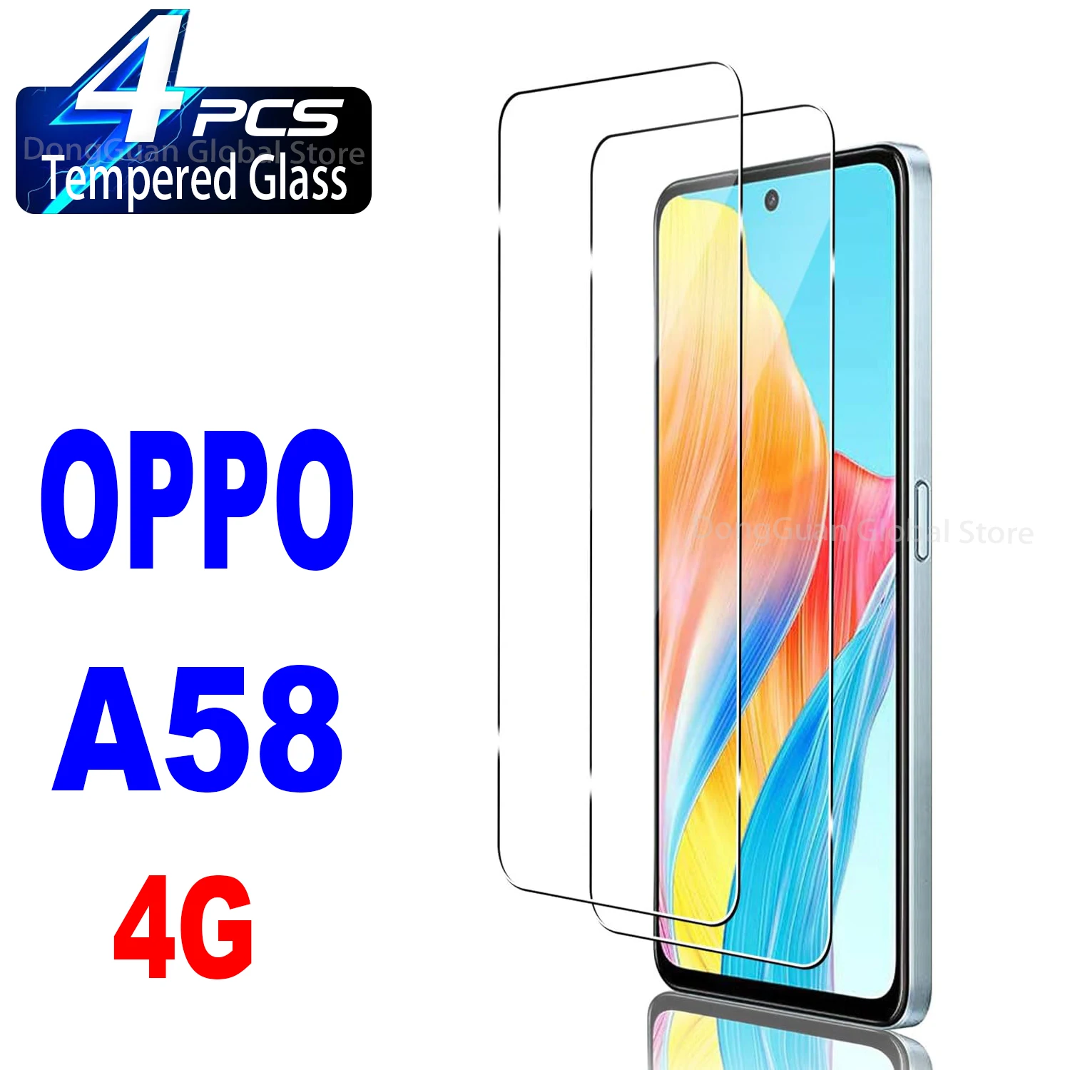 2/4 шт. закаленное стекло для OPPO A58 4G Защитная стеклянная пленка для экрана