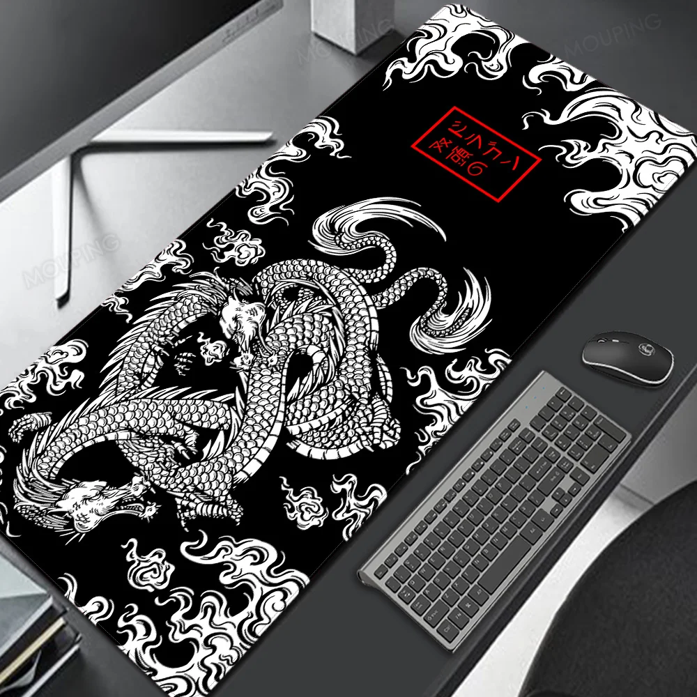 

Black and White Dragon Mouse Pad Deskmat Playmat Laptop Japan Anime Gaming Keyboard Rubber Pad Pad on The Table Mouse Mat Pc Rug