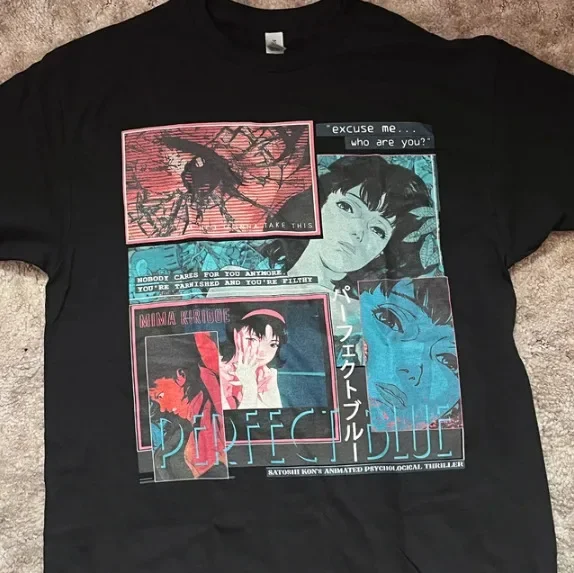 Потрясающая идеальная синяя Винтажная Футболка Mima Kirigoe Satoshi Kon Anime Otaku s