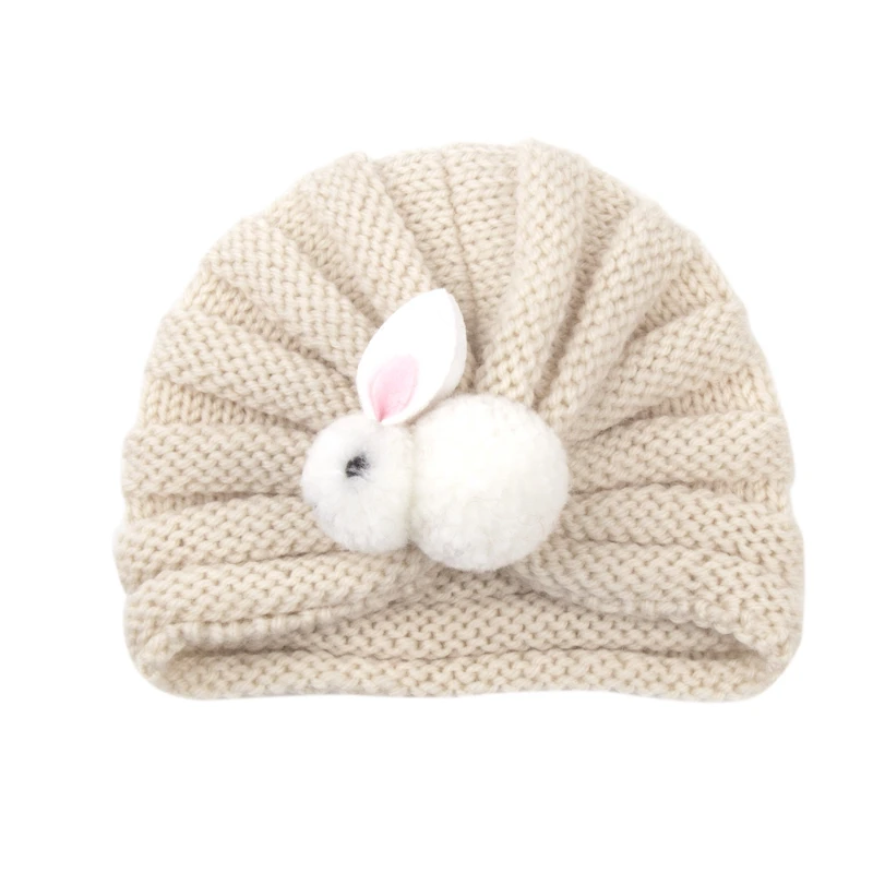 

2023 New Baby Knitted Hats Outdoors Warm Girl Boy Toddler Infant Kids Beanie Hat Cute Rabbit Newborn Fetal Cap Photography Props
