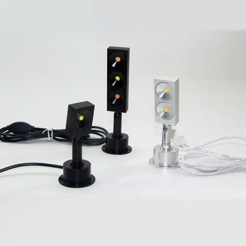 LED Spot light 1W 2W 3W USB Showcase Jewelry Light DC5V USB Interface Shop Cabinet Figure Adjustable model display lamp