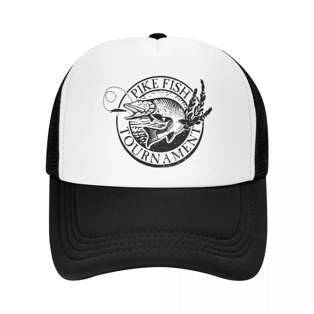 

Funny Fishing Pike Fish Trucker Hats Sun Protection Women Men's Adjustable Baseball Cap Summer Hats Snapback Caps