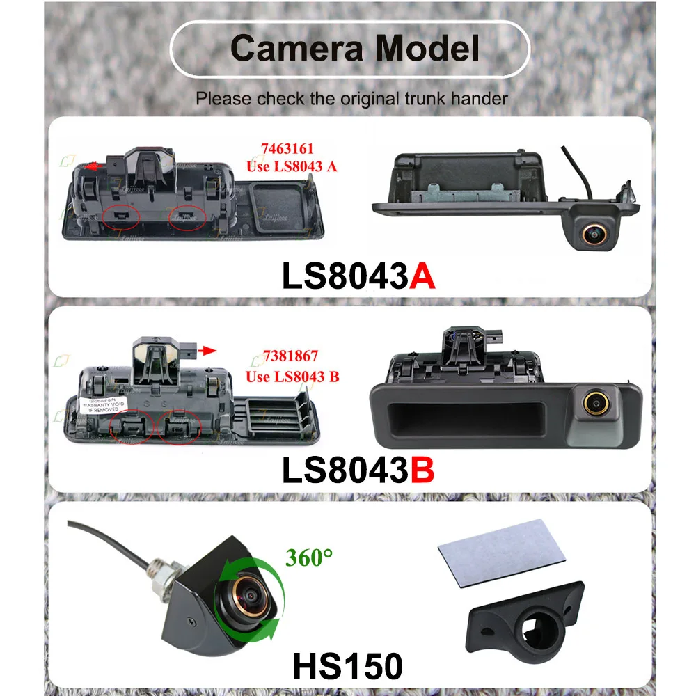 Фото Камера заднего вида Plug&Play AHD для BMW 1, 2, 3, 4, 5, 6 7 X3 X4 X5 X6 Z4 M3 F40 F44 G01 G05 G06 G20 G22 G29 G30 G80 MGU iD7 OEM-экран, обновленная система парковки, цветное HD ночное видение №4