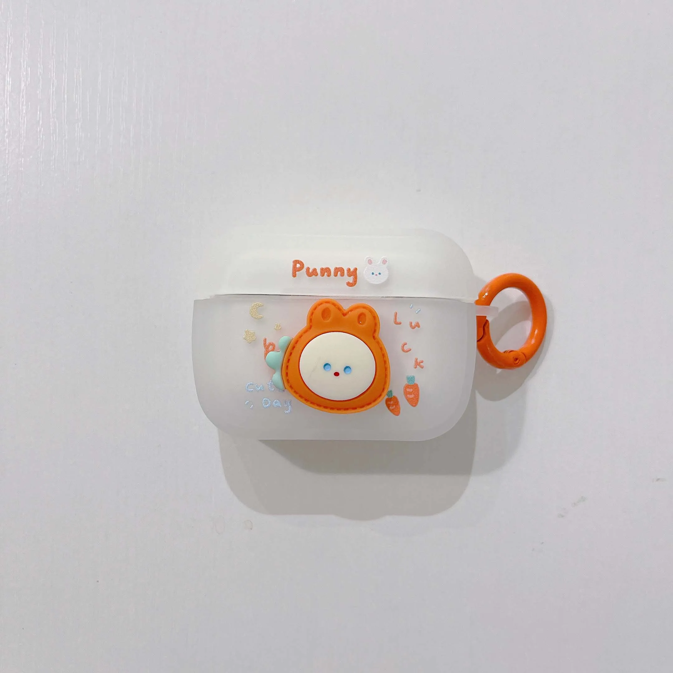 Матовый Силиконовый чехол для airpods pro 1 2 3, с изображением кролика, оранжевых, милых удачи, звезд, mooon, чехол для беспроводных bluetooth наушников, з... (art.: 3920be2f28f4b) - 3920be2f28f4b