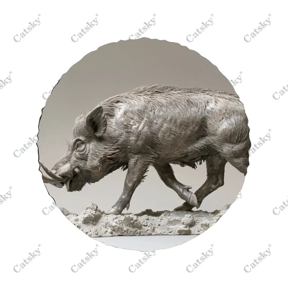 Универсальный автомобильный чехол для запасного колеса с принтом дикого кабана