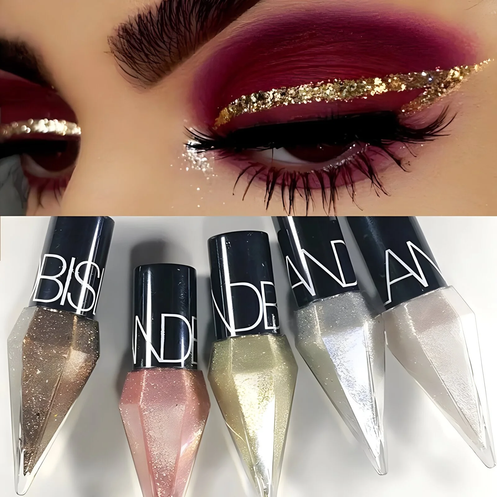 Алмазная блестящая подводка для глаз натуральные тени век водостойкая