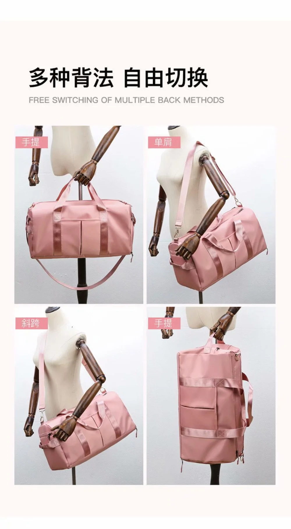 New Handbag Shoe Position Dry and Wet Separation Sports Large-capacity Travel Bag Training Bag Fitness Yoga Shoulder Lulu Bag