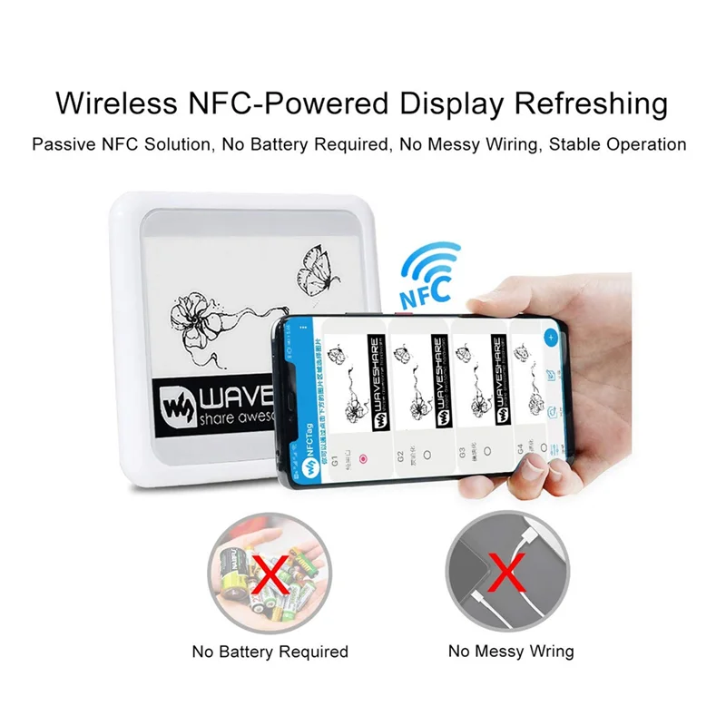 Фото ABQR 4,2-дюймовый беспроводной NFC-питание EPaper Eink E Paper E-Ink модуль дисплея для мобильного приложения Android, без батареи №4