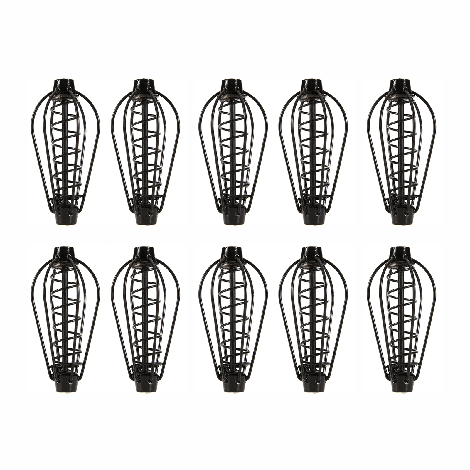 

10pcs Durable Tackle Tool Bait Cage Acessory Spring Fishing Feeder Professional Lantern Shape Carp Sinker Solid Metal Easy Apply