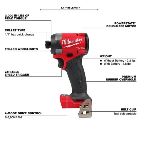 Шестигранный бесщеточный беспроводной шуруповерт Milwaukee M18 FID3/2953 M18