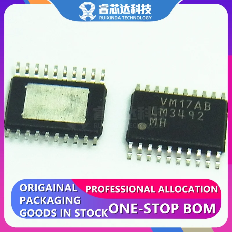 

LM3492MH HTSSOP20 LM3492MHX/NOPB LM3492MH/NOPB LED Driver IC 2 Output DC DC Regulator Step-Up Boost Dimming 50mA~250mA 20-HTSSOP