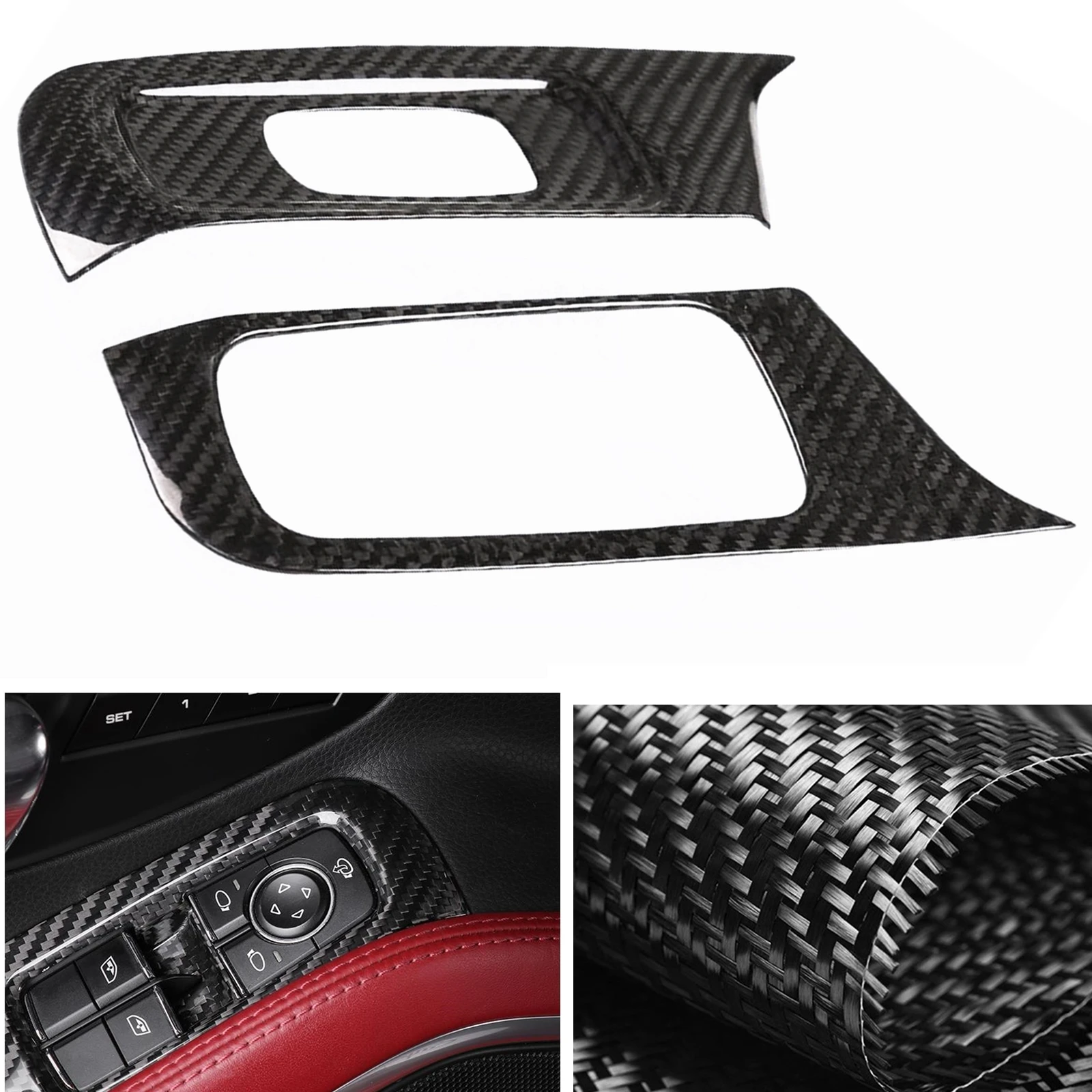 Для Porsche 718 Cayman 2016-2019 левый привод салона автомобиля кнопка Sitcker из углеродного