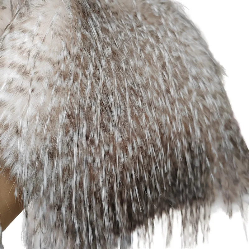 Модная коричнево-белая ткань из искусственного меха имитирующий мех павлиньих