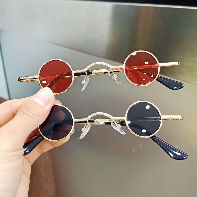 

Retro Mini Round Sunglasses for Children Metal Frame Sun Gasses Vintage Hip Hop Boys Girls Small Round Kids Eyeglasses