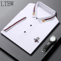 ltbw fast shipping new mens embroidered short sleeve polo casual short sleeve top mens t shirt