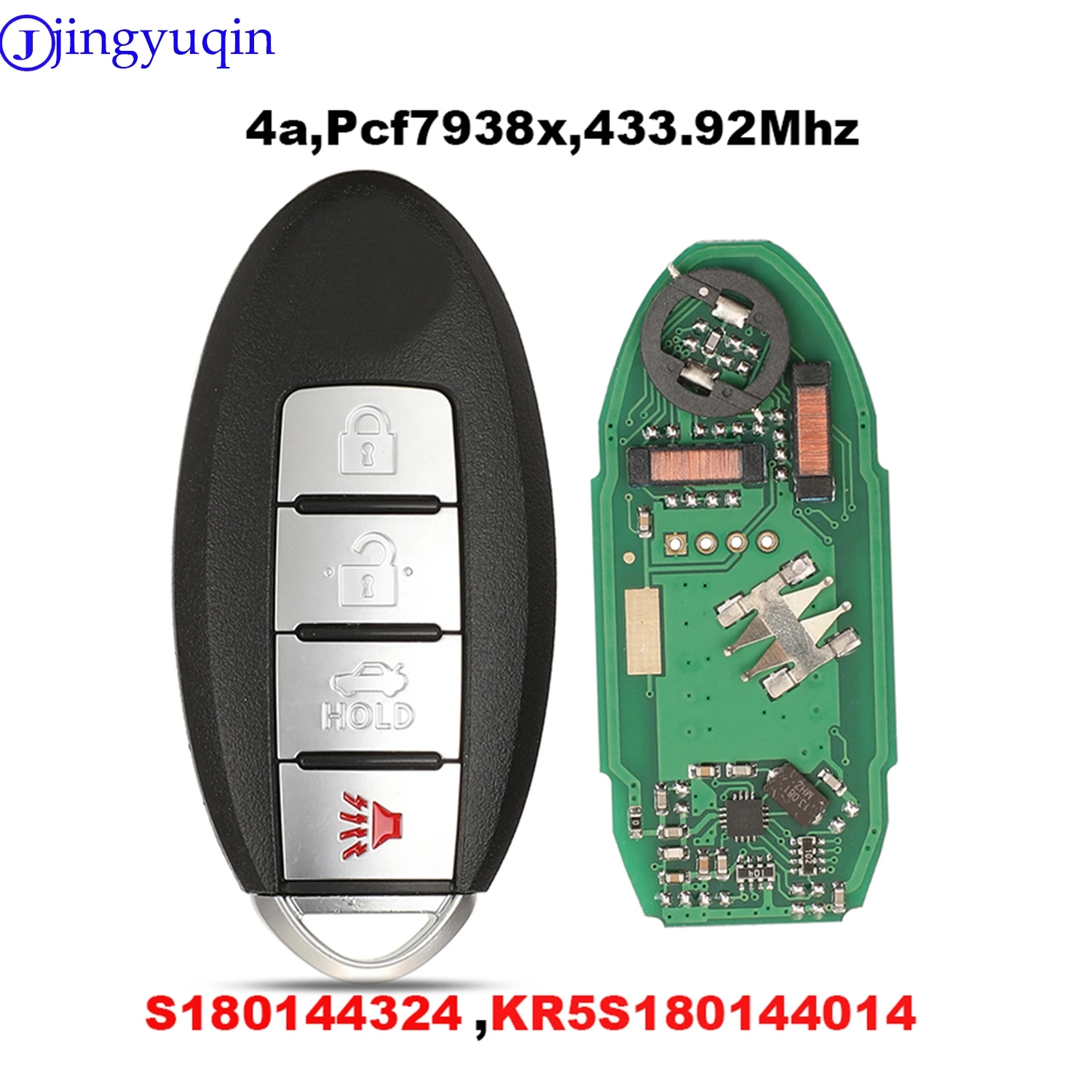jingyuqin S 180144324 433 92 МГц 4A умный дистанционный ключ от автомобиля 4 кнопки для Nissan Maxima