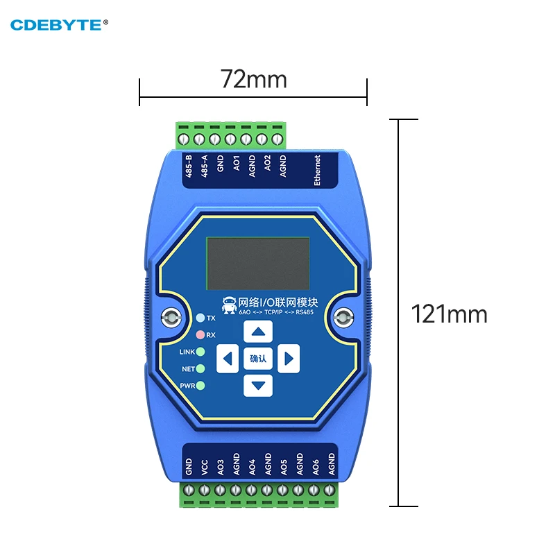

Multi-Channel Analog and Digital Acquisition Control CDEBYTE ME31-XXXA0006 6AO RJ45 RS485 Modbus TCP/IP to RTU Ethernet Port