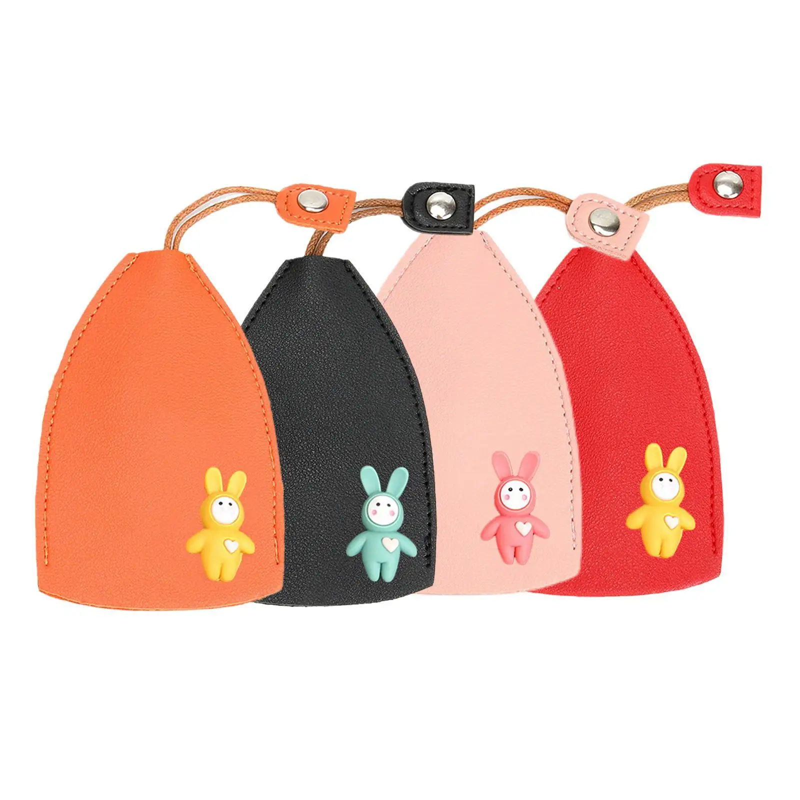 

Cute Rabbit Cats Pull Type Key Bag PU Leather Key Wallets Women Men Housekeepers Car Key Holder Case New Leather Keychain Pouch