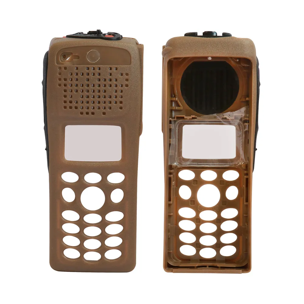 Brown Walkie-Talkie Repair Kit Front Case Replacement Housing Cover for XTS2500 Model 3 Full Keypad Two-way Radio