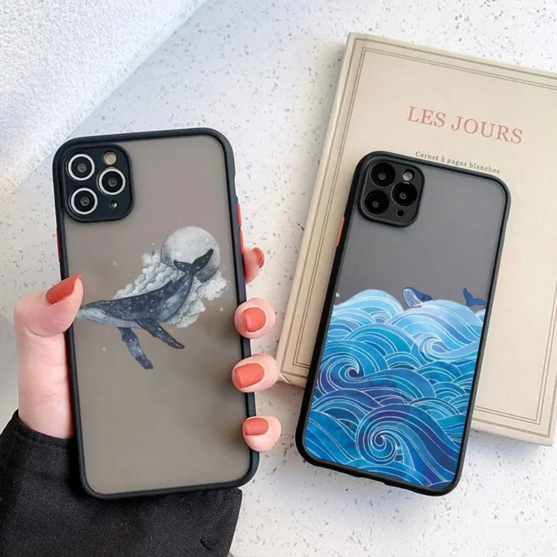 Ocean Whale Phone Case For IPhone 14 13 12 11 Mini Pro Max XS X Max XR 8 7 Plus SE 2022 Skin Color Phone Cover