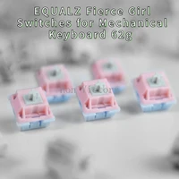 equalz fierce girl switches for mechanical keyboard 62g tactile switches 5 pins translucent customize diy gaming switches