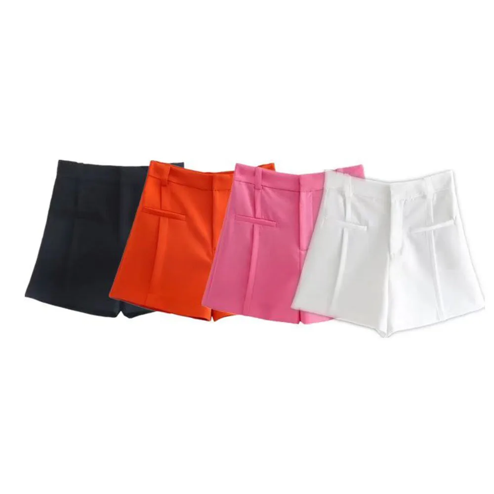 

2022 Female Clothing New Fashion Casual Short Pants Pocket Accessories High Waist Wide Leg Women's Summer Shorts 4886073