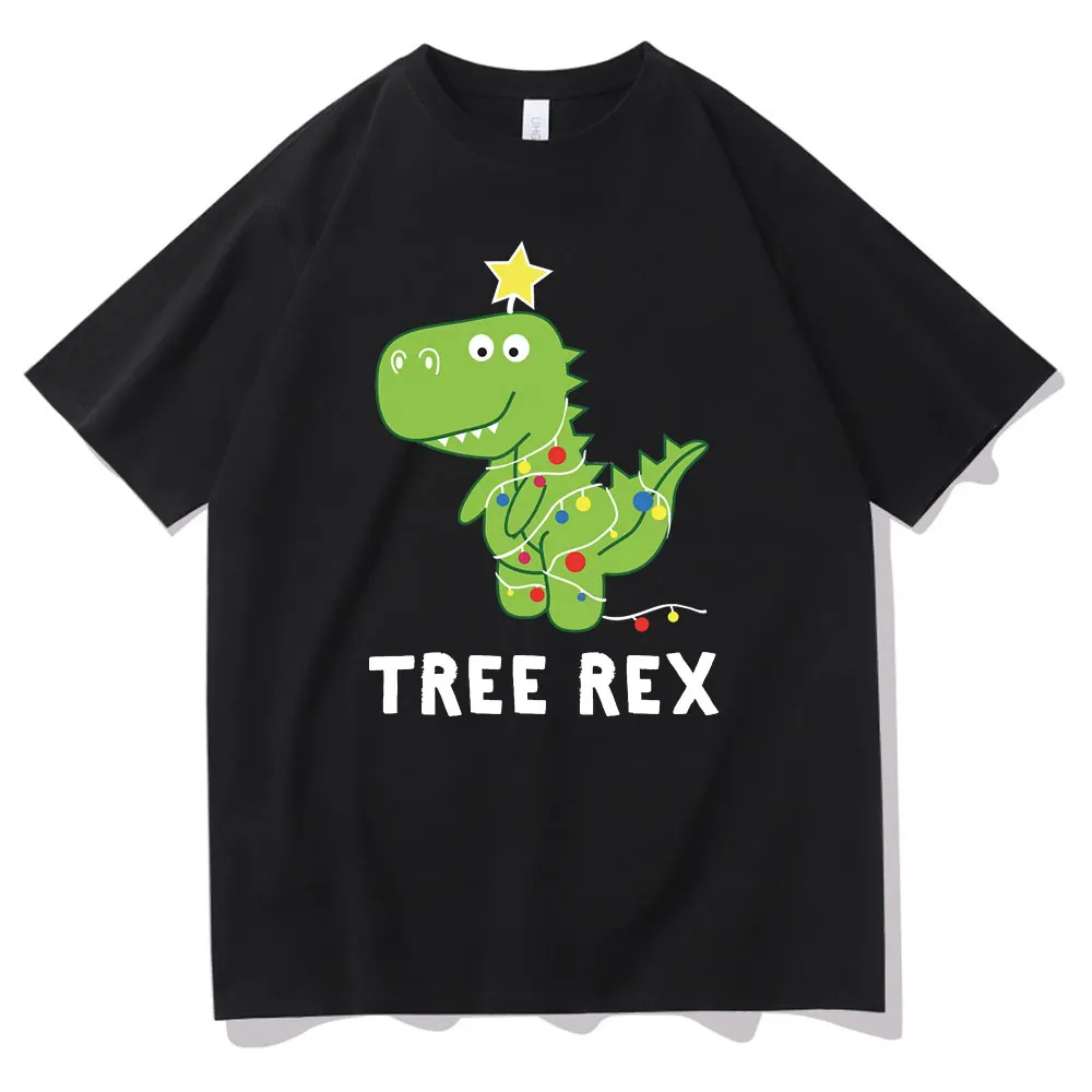 

Funny Christmas Dinosaur Tree Rex Graphic Print T Shirt Men Women Fashion Casual T-shirts Men's Tshirt Male Oversized Streetwear