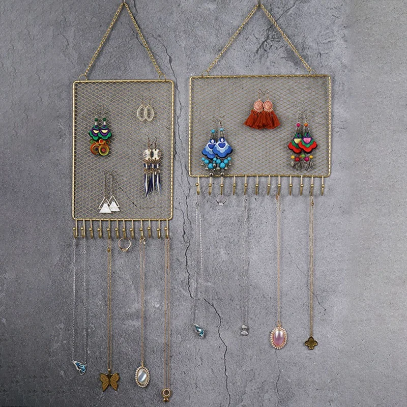 2 Pack Earring Wall Holder Hanging Earring Organizer Wall Mounted Jewelry Organizer Display Decorative