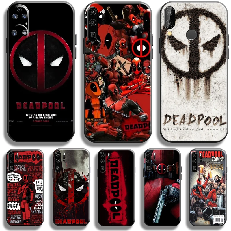 

Marvel Deadpool For Huawei P50 P40 P30 P20 Pro Lite 5G Phone Case For Huawei P Smart Z 2021 Carcasa Funda Black Coque TPU