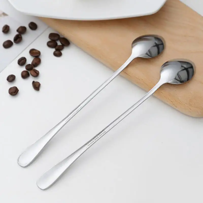Ложка из нержавеющей стали для мороженого десерта с длинной ручкой