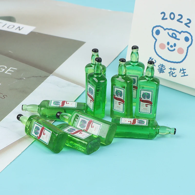 

10pcs 1/12 Dollhouse Miniature Resin Drink Bottle Wine Bottle Model Kitchen Toys