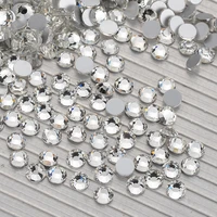 ss3 ss50 glass flatback rhinestones silver base crystal stones non hotfix rhinestone for needlework nail art dress decoration