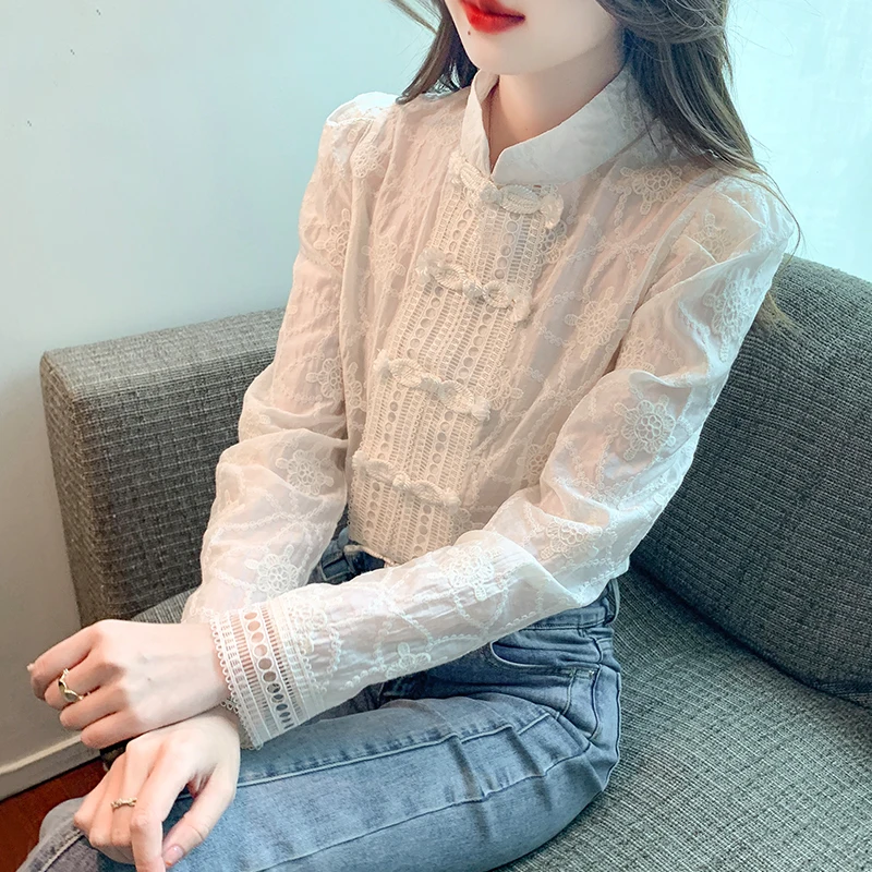 Модная новинка повседневная женская рубашка с длинным рукавом и