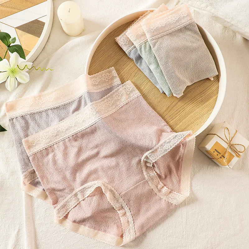 

Women's Cotton Panties Sexy Lace Underpants High Waist Traceless Comfortable Briefs Woman Underwear Female Sexy Lingerie